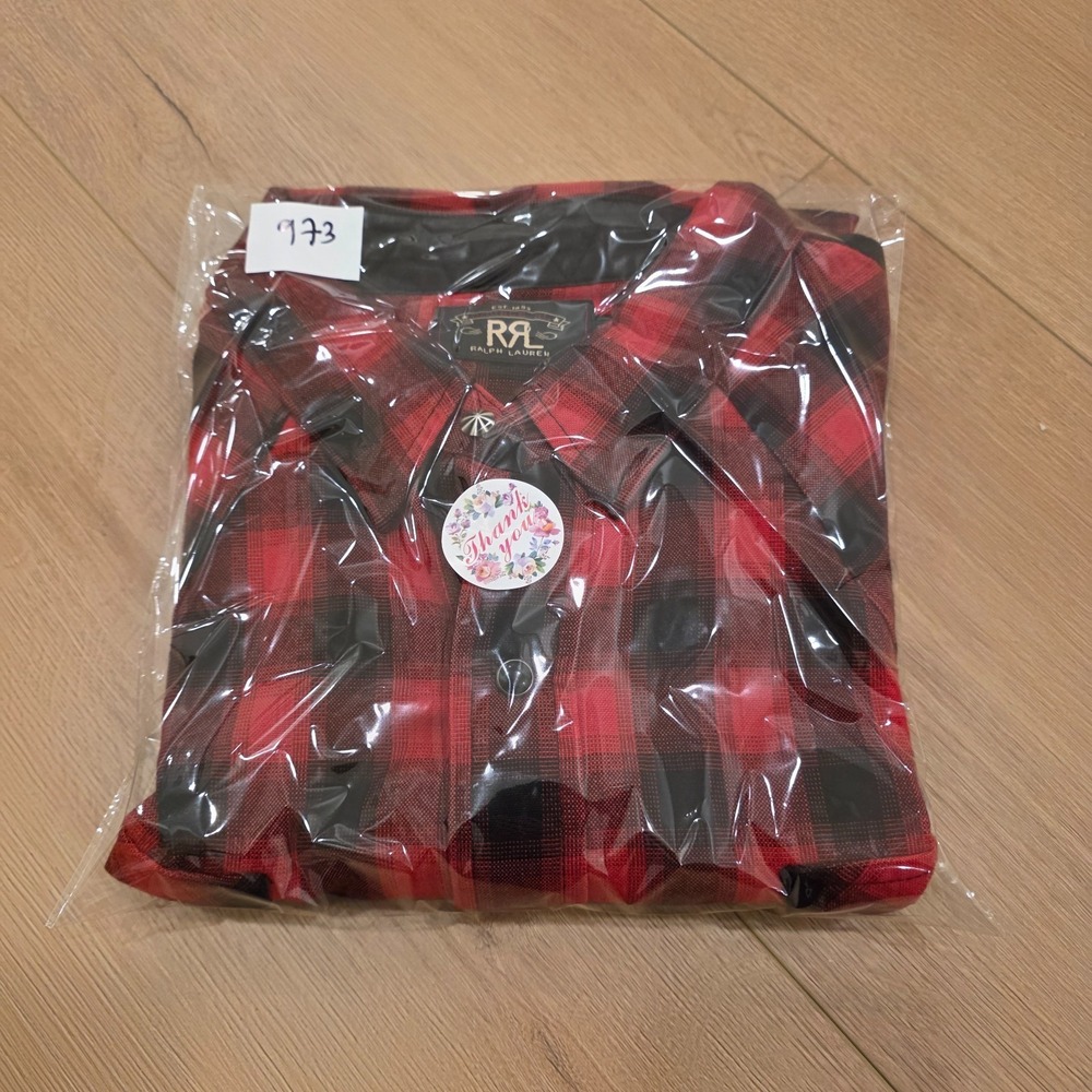 RRL Ralph Lauren Plaid Workshirt Mens XXL Western Sleeve & Hem Cut Distressed - Picture 16 of 16